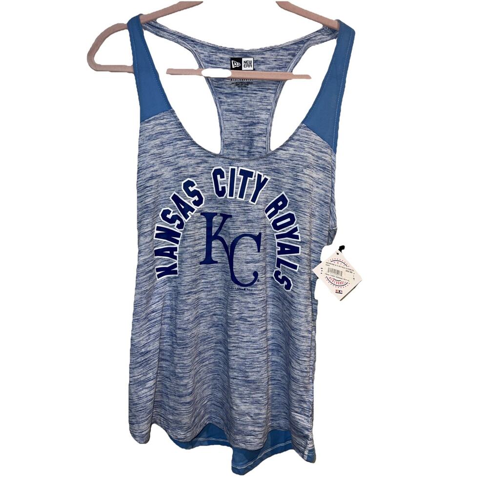 NWT Kansas City Royals MLB Women's Tank Top Shirt Heather Blue White Size XL